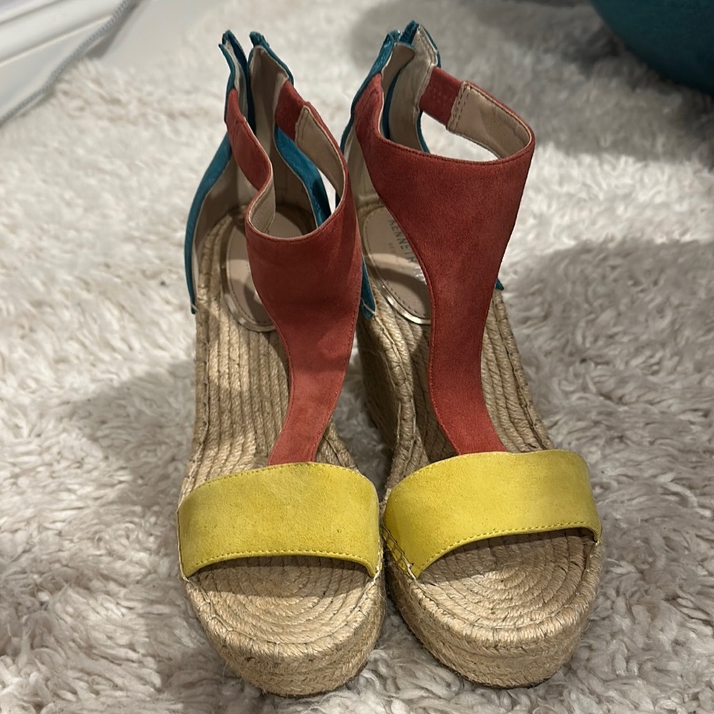 Kenneth Cole New York Red and Yellow Wedges